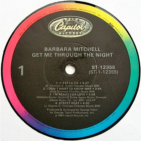 Barbara Mitchell - Get Me Through The Night