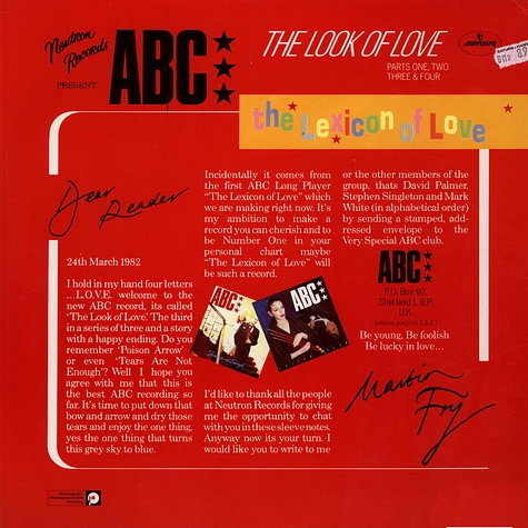 ABC - The Look Of Love (Parts One, Two, Three & Four)