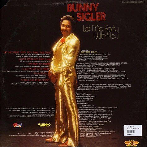 Bunny Sigler - Let Me Party With You