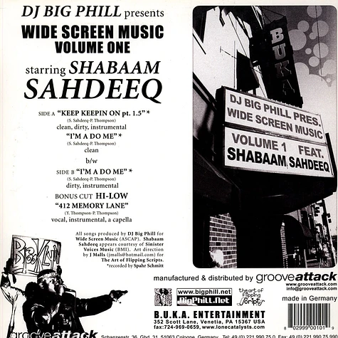 Big Phill Starring Shabaam Sahdeeq - Wide Screen Music Volume One