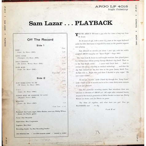 Sam Lazar Trio - Playback
