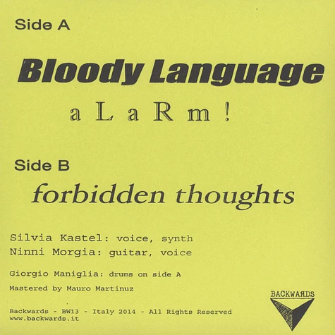 Control Unit - Bloody Language Black Vinyl Edition