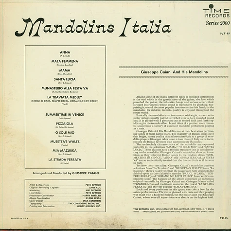 Guiseppe Caiani & His Orchestra - Mandolins Italia