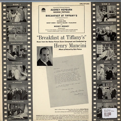 Henry Mancini - Breakfast At Tiffany's (Music From The Motion Picture Score)