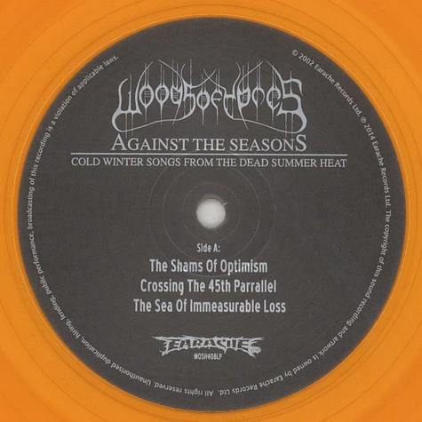 Woods Of Ypres - Against The Seasons - Cold Winter Songs From The Dead Summer Heat Orange Vinyl Edition