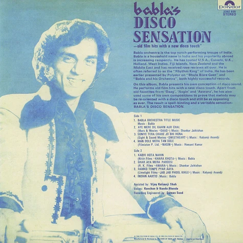 Babla's Disco Sensation - Old Film Hits With A New Disco Touch