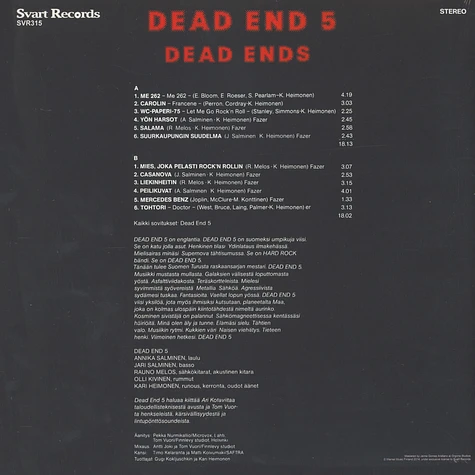 Dead End 5 - Dead Ends Black Vinyl Edition