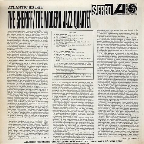 The Modern Jazz Quartet - The Sheriff