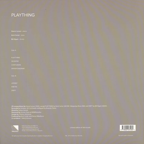 Kent Carter / Gianni Lenoci / Bill Elgart - Plaything