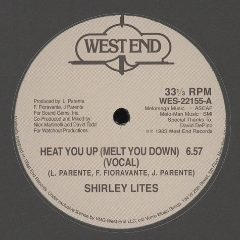 Shirley Lites - Heat You Up (Melt You Down)
