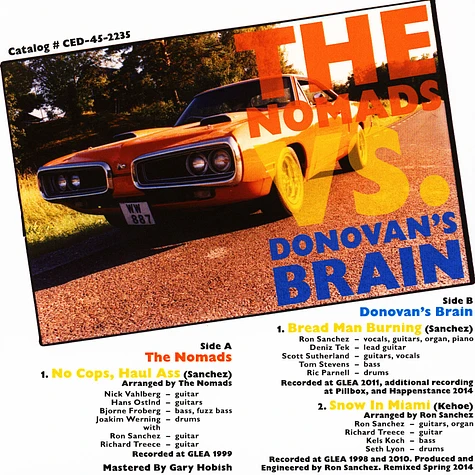 Nomads / Donovan's Brain - No Cops, Haul Ass