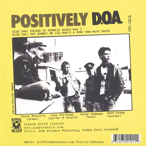 D.O.A. - Positively D.O.A. 33rd Anniversary Reissue