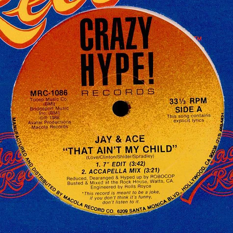 Jay & Ace - That Ain't My Child