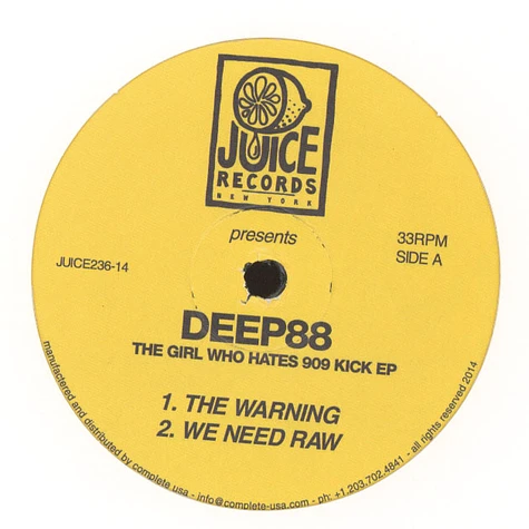 Deep88 - The Girl Who Hates 909 Kick EP