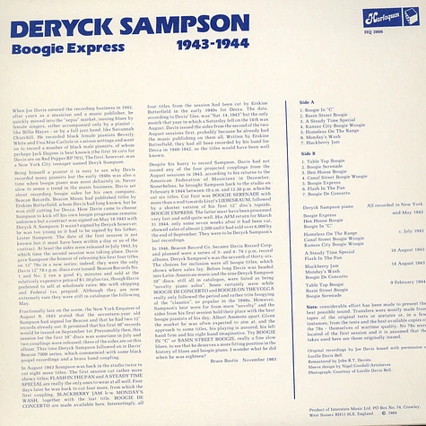 Deryck Sampson - Boogie Express 1943-1944