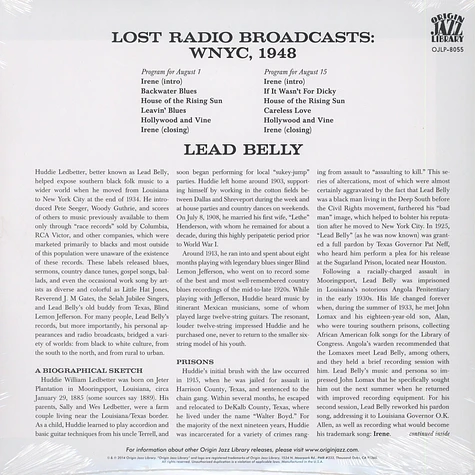 Leadbelly - Lost Radio Broadcast: WNYC 1948