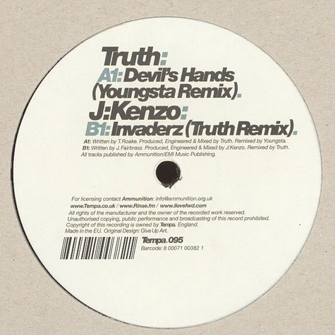Truth & J:Kenzo - Devil's Hands Youngsta Remix / Invaderz Truth Remix