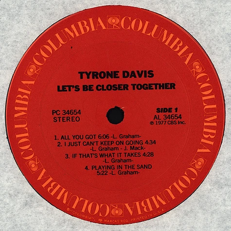 Tyrone Davis - Let's Be Closer Together