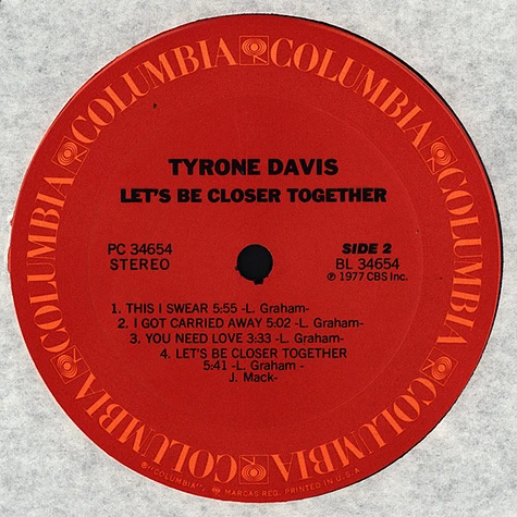 Tyrone Davis - Let's Be Closer Together