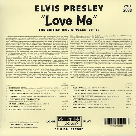 Elvis Presley - Love Me - The British HMV Singles '56-'57