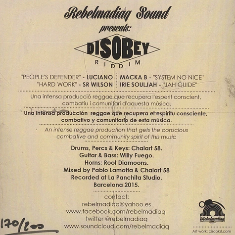 Rebelmadiaq Sound - Disobey Riddim
