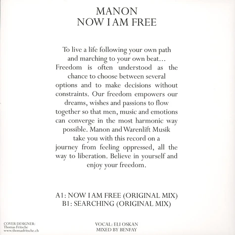 Manon - Now I Am Free EP