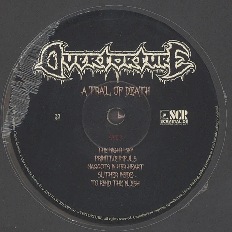 Overtorture - A Trail Of Death Clear Vinyl Edition