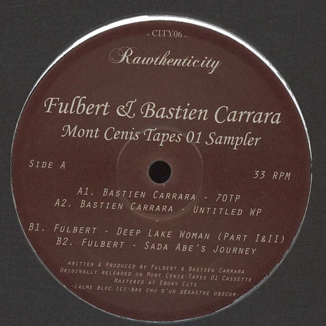Fulbert & Bastien Carrara - Mont Cenis Tapes 01 Sampler