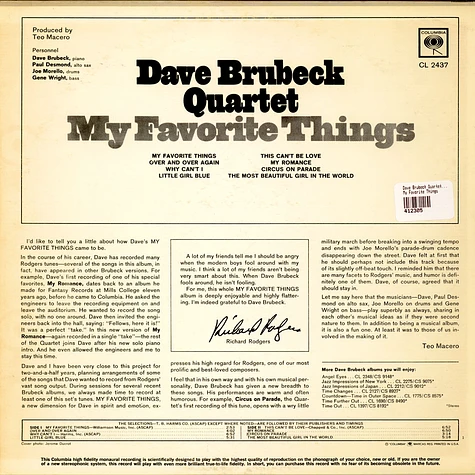 The Dave Brubeck Quartet - My Favorite Things