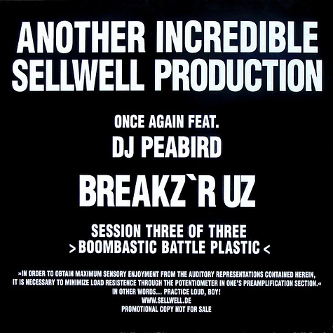 Peabird - Breakz 'R Uz Session Three Of Three - Boombastic Battle Plastic