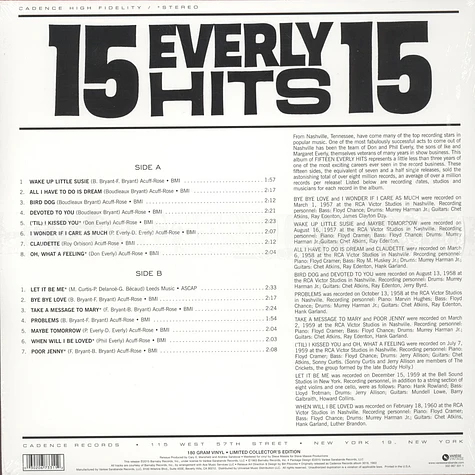 The Everly Brothers - 15 Everly Hits 15