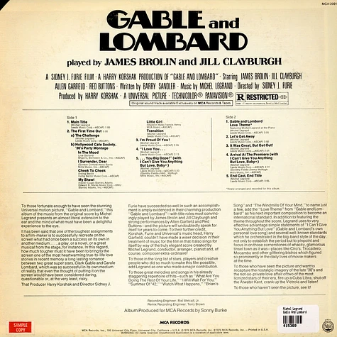 Michel Legrand - Gable And Lombard (Music From The Original Motion Picture Soundtrack)