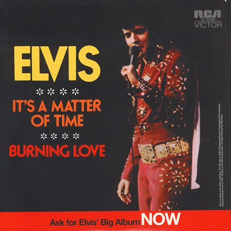 Elvis Presley - Burning Love / It'S A Matter Of Time