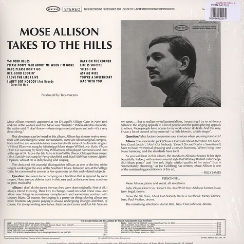 Mose Allison - Takes To The Hills