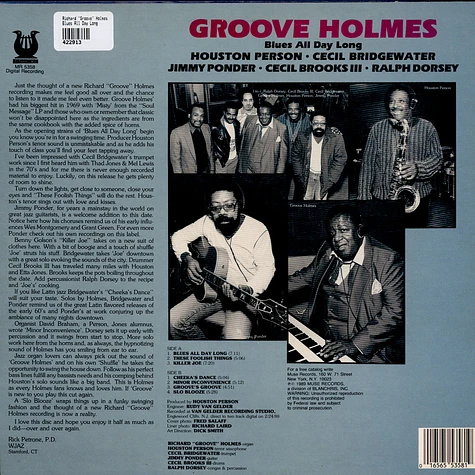 Richard "Groove" Holmes - Blues All Day Long