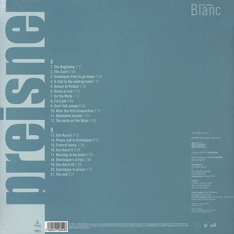 Kieslowski / Zbigniew Preisner - OST 3 Colours: Blanc