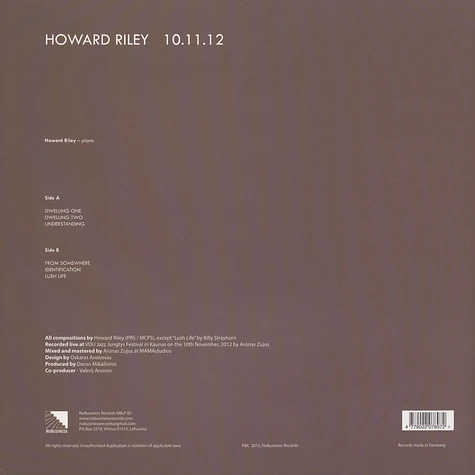 Howard Riley - 10.11.12