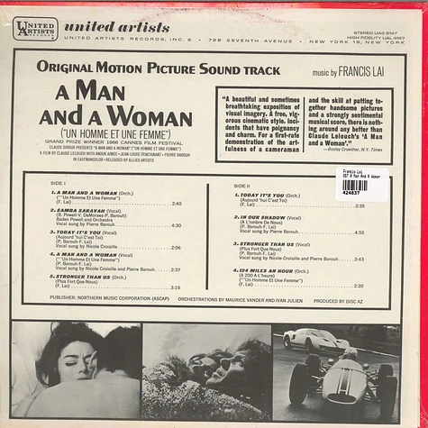 Francis Lai - A Man And A Woman (Original Motion Picture Soundtrack)