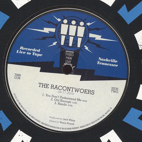 The Racontwoers - Third Man Live - Vinyl LP - 2015 - US - Original