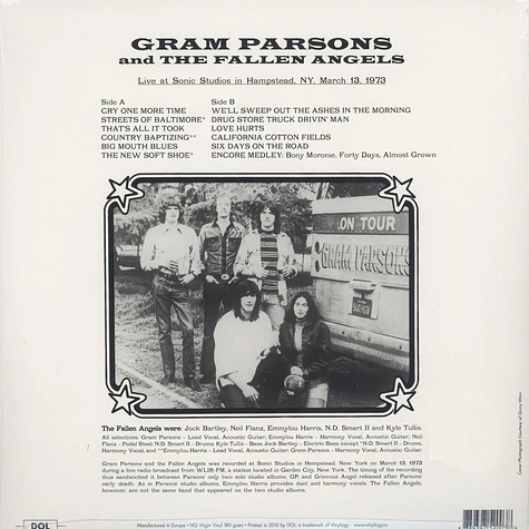 Gram Parsons & The Fallen Angels - Live In Sonic Studios In Hampstead NY, March 13, 1973 180g Vinyl Edition