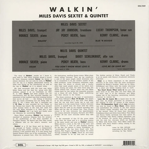 Miles Davis - Walkin' 180g Vinyl Edition