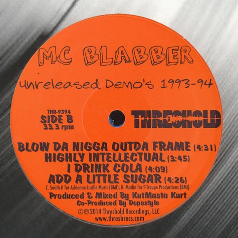 MC Blabber - Demos 1993 - 94 Sky Blue Vinyl Edition