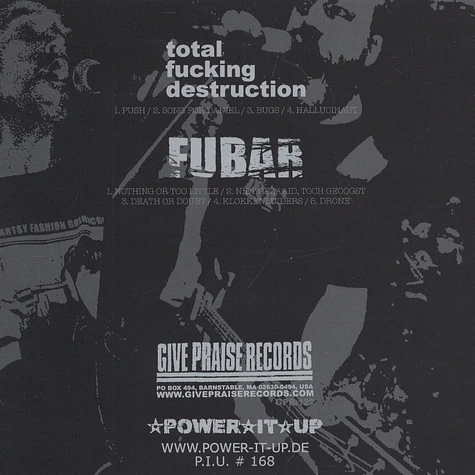 Total Fucking Destruction / Fubar - Split