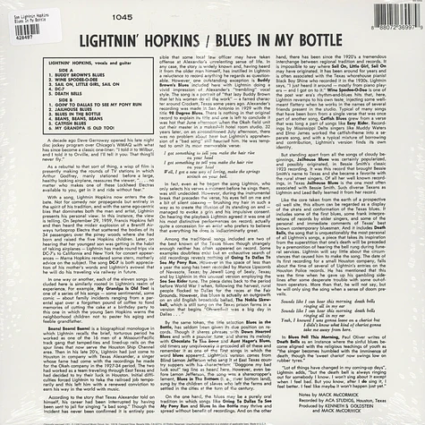Sam Lightnin Hopkins - Blues In My Bottle