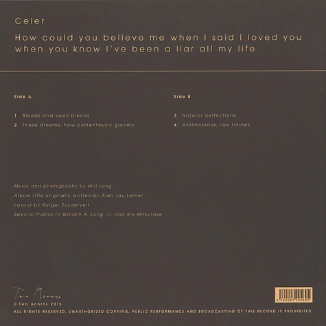Celer - How Could You Believe Me When I Told You That I Loved You When You Know I've Been A Liar All My Life