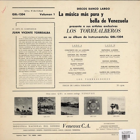 Los Torrealberos, Juan Vicente Torrealba - Concierto En La Llanura Volúmen 1