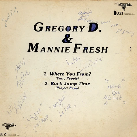 Gregory D & Mannie Fresh - Where You From? (Party People) / Buck Jump Time (Project Rapp)