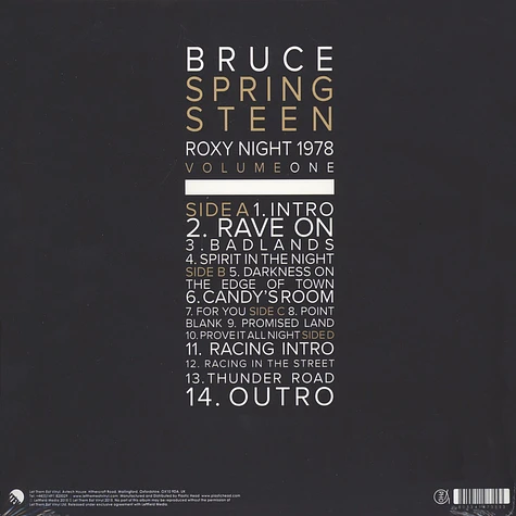 Bruce Springsteen - 1978 Roxy Night Volume 1
