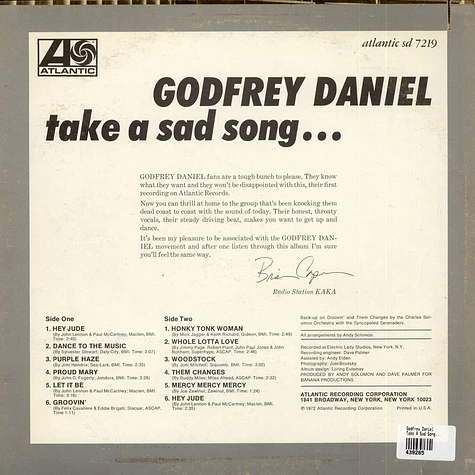 Godfrey Daniel - Take A Sad Song...