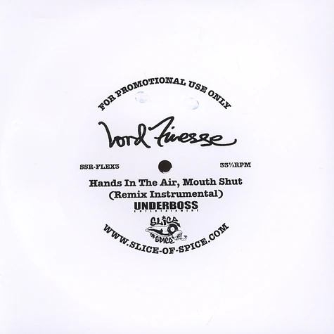 Lord Finesse - Hands In The Air, Mouth Shut Remix Flexi Disc